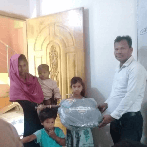 Shukhi and Aman Receive New School Bags