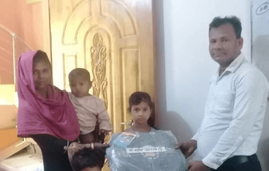 Shukhi and Aman Receive New School Bags